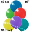 Luftballons Latex 40cm Ø, Bunt gemischt, 10 Stück