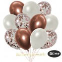 50er Luftballon-Set, 15 Roségold-Konfetti, 18 Metallic-Weiß und 17 Chrome-Kupfer Luftballons