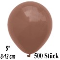 Luftballons Mini, Mocca, 500 Stück, 8-12 cm 