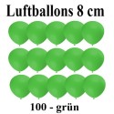 Luftballons Mini 8 cm, 100 Stück, Wasserbomben, Grün