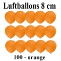 Luftballons Mini 8 cm, 100 Stück, Wasserbomben, Orange