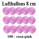Luftballons Mini 8 cm, 100 Stück, Wasserbomben, Rosa