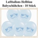 Baby Party Luftballons, Baby Schuhe, Hellblau, 10 Stück