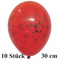 Luftballons Fußball rot, 10 Stück