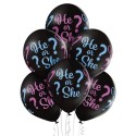 Luftballons, Latexballons He or She, Gender Reveal, 6 Stück