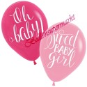 Luftballons, Latexballons Floral Baby Girl, 6 Stück