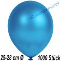 Luftballons Latex 25-28 cm Ø,  Metallic Blau, 1000 Stück