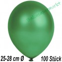 Luftballons Latex 25-28 cm Ø,  Metallic Dunkelgrün, 100 Stück