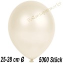 Luftballons Latex 25-28 cm Ø,  Metallic Elfenbein, 5000 Stück