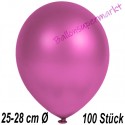Luftballons Latex 25-28 cm Ø,  Metallic Fuchsia, 100 Stück