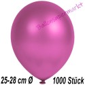 Luftballons Latex 25-28 cm Ø,  Metallic Fuchsia, 1000 Stück