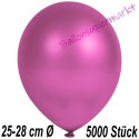 Luftballons Latex 25-28 cm Ø,  Metallic Fuchsia, 5000 Stück