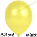 Luftballons Latex 25-28 cm Ø,  Metallic Gelb, 10 Stück