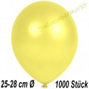 Luftballons Latex 25-28 cm Ø,  Metallic Gelb, 1000 Stück