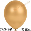 Luftballons Latex 25-28 cm Ø,  Metallic Gold, 100 Stück