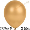 Luftballons Latex 25-28 cm Ø,  Metallic Gold, 50 Stück