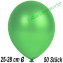 Luftballons Latex 25-28 cm Ø,  Metallic Grün, 50 Stück