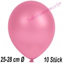 Luftballons Latex 25-28 cm Ø,  Metallic Rosa, 10 Stück
