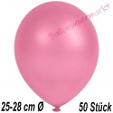 Luftballons Latex 25-28 cm Ø,  Metallic Rosa, 50 Stück