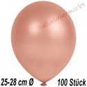 Luftballons Latex 25-28 cm Ø,  Metallic Rosegold, 100 Stück