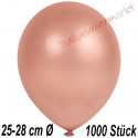 Luftballons Latex 25-28 cm Ø,  Metallic Rosegold, 1000 Stück