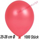 Luftballons Latex 25-28 cm Ø,  Metallic Rot, 1000 Stück