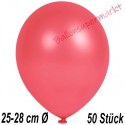 Luftballons Latex 25-28 cm Ø,  Metallic Rot, 50 Stück