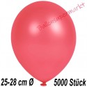 Luftballons Latex 25-28 cm Ø,  Metallic Rot, 5000 Stück