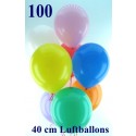 Maxi-Set 12, 100 bunte Luftballons, 40 cm, mit Helium