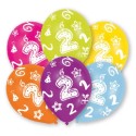Luftballons, Latexballons Happy 2 Birthday / gemischte Farben