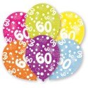 Luftballons, Latexballons Happy 60 Birthday / gemischte Farben