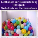 Raumbefüllung Luftballons, Latex 28-30 cm Ø, 100 Stück, Werbedrucke aus Überproduktionen