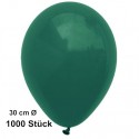 Luftballons, Latex 30 cm Ø, 1000 Stück / Dunkelgrün - Gute Qualität