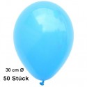 Luftballons, Latex 30 cm Ø, 50 Stück / Himmelblau - Gute Qualität