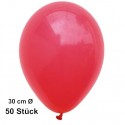 Luftballons, Latex 30 cm Ø, 50 Stück / Rot - Gute Qualität