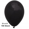 Luftballons, Latex 30 cm Ø, 100 Stück / Schwarz - Gute Qualität