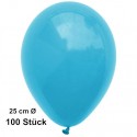 Luftballons-Türkis-100-Stück-25-cm