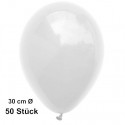Luftballons, Latex 30 cm Ø, 50 Stück / Weiß - Gute Qualität