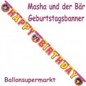 Mascha und der Bär Geburtstagsgirlande Happy Birthday  zum Kindergeburtstag