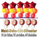 Maxi-Ballons-Helium-Set-Silvester, Silvester-Luftballons Happy New Year, Silvesterdekoration