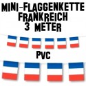 Mini-Flaggengirlande Frankreich, 3 Meter