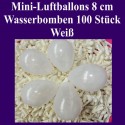 Luftballons Mini 8 cm, 100 Stück, Wasserbomben, Weiß