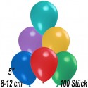 Luftballons Mini, Bunt gemischt, 100 Stück, 8-12 cm 
