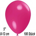 Luftballons Mini, Fuchsia, 100 Stück, 8-12 cm 