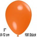 Luftballons Mini, Orange, 100 Stück, 8-12 cm 