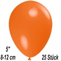 Luftballons Mini, Orange, 25 Stück, 8-12 cm 