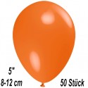 Luftballons Mini, Orange, 50 Stück, 8-12 cm 