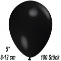 Luftballons Mini, Schwarz, 100 Stück, 8-12 cm 