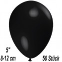 Luftballons Mini, Schwarz, 50 Stück, 8-12 cm 