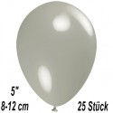 Luftballons Mini, Silbergrau, 25 Stück, 8-12 cm 